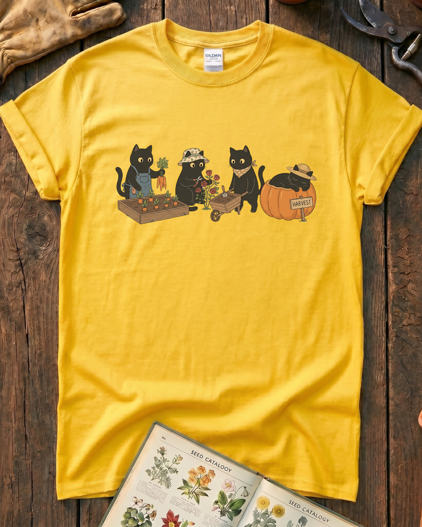 Cute Cat Gardeners T‑Shirt