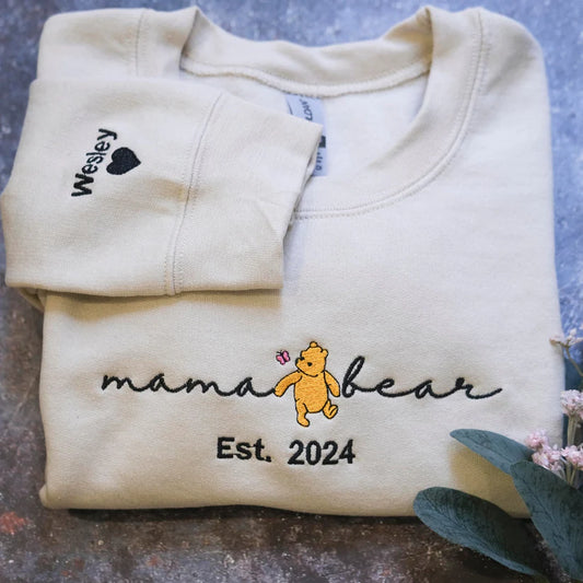 Embroidered Mama Bear Shirt with Children's Names and Est. Year