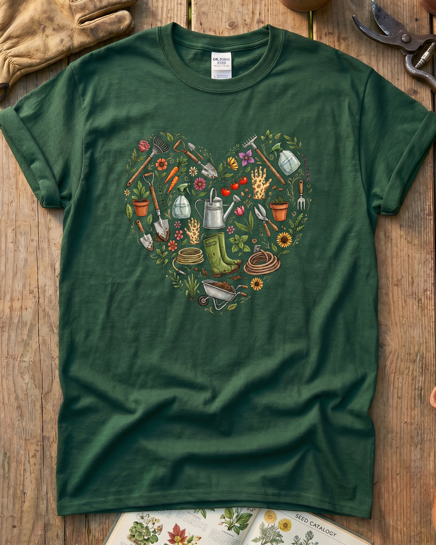 Women Plant Love Heart T‑Shirt