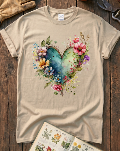 Floral Heart Garden T-Shirt