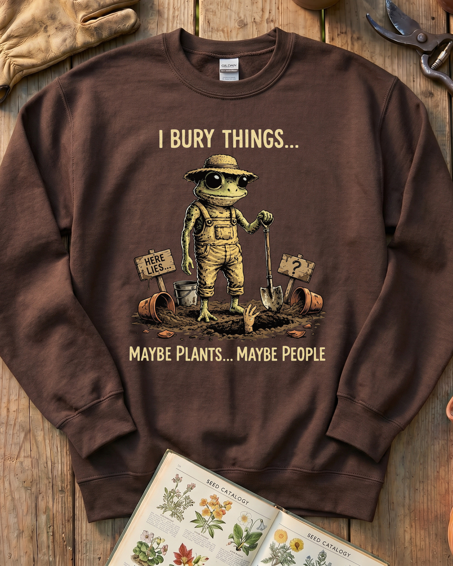 Funny Frog Gardener Plant Lover Sweatshirt
