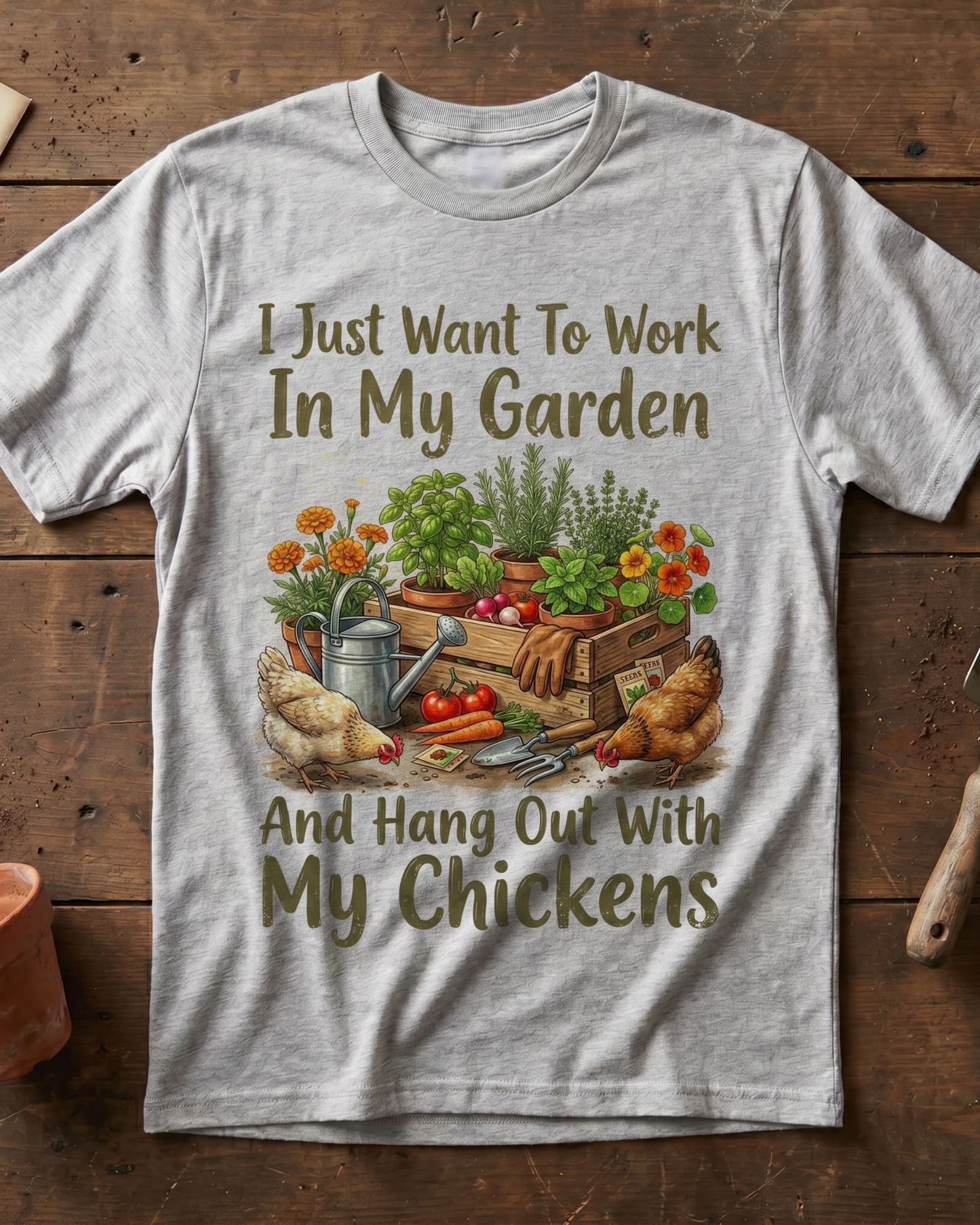 Garden & Chickens T‑Shirt