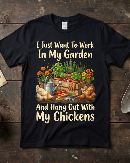 Garden & Chickens T‑Shirt