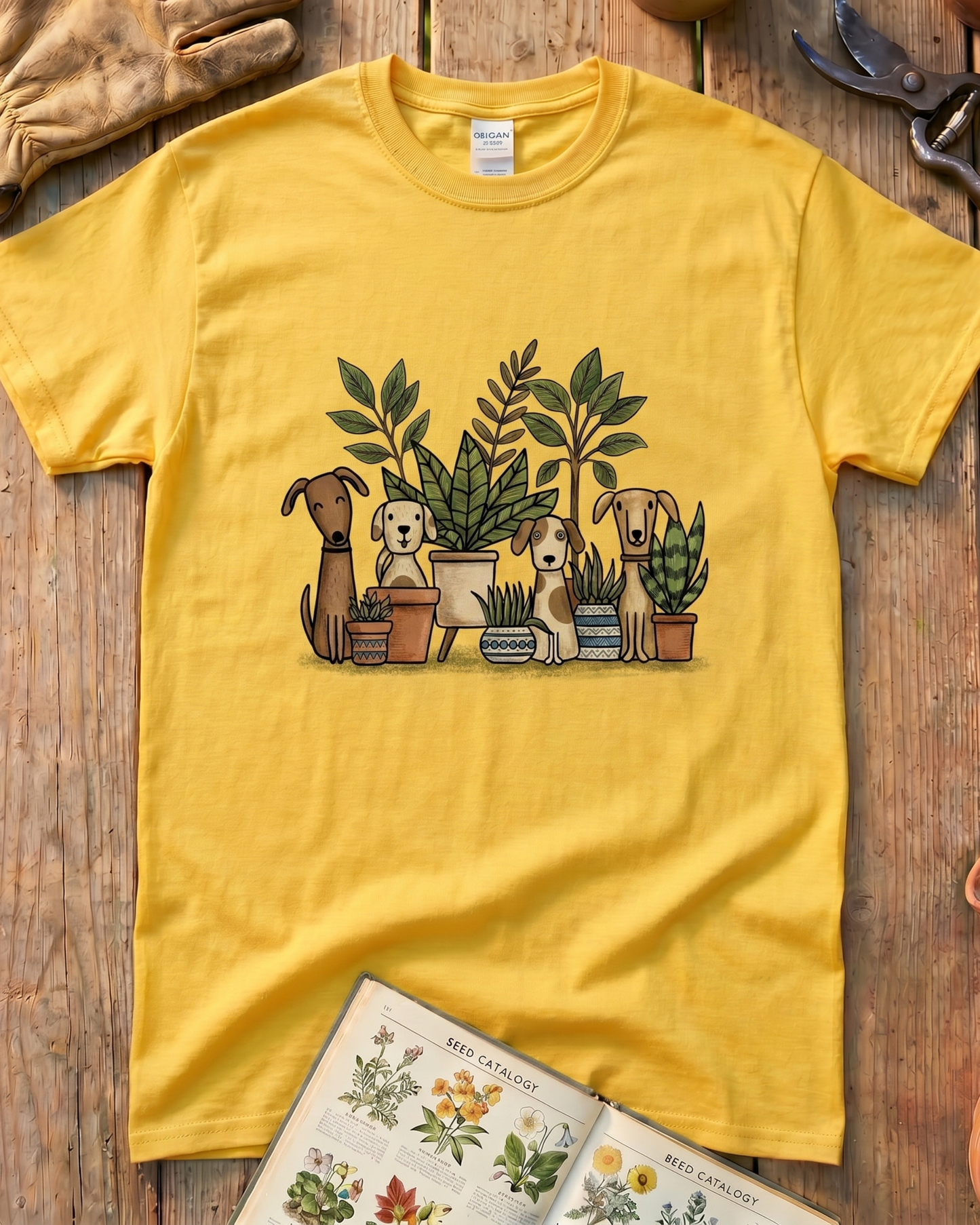Women Dogs and Plants Lover T‑Shirt