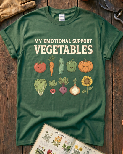 MY EMOTIONAL SUPPORT VEGETABLES T‑Shirt
