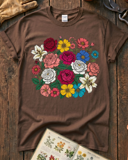 Vintage Pressed Flowers T‑Shirt