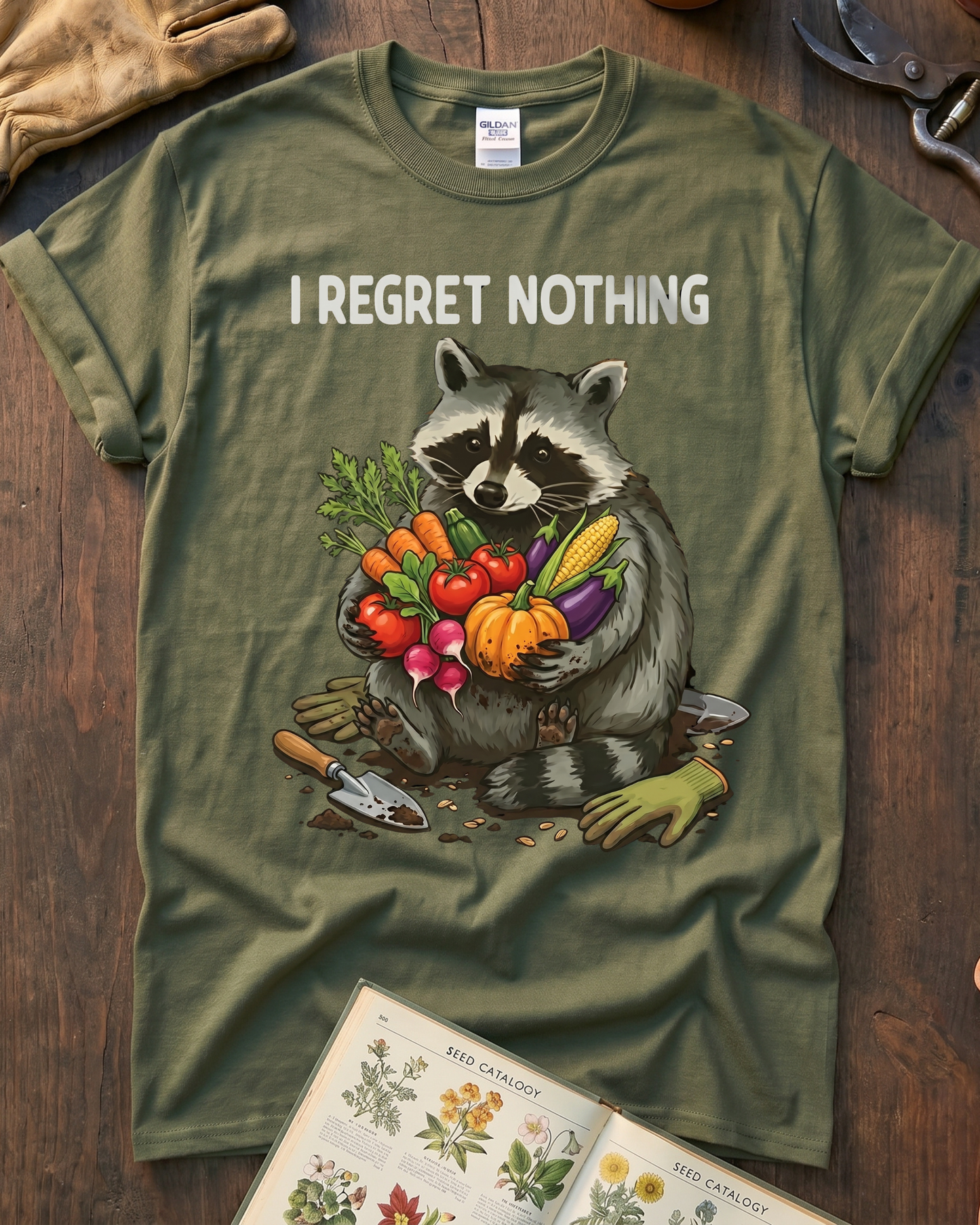 I Regret Nothing Raccoon Garden Shirt T-Shirt