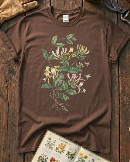Vintage Honeysuckle Flower Bee T‑Shirt