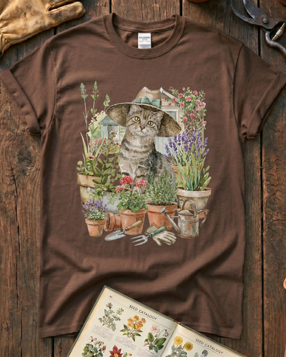 Cat And Plant T‑Shirt