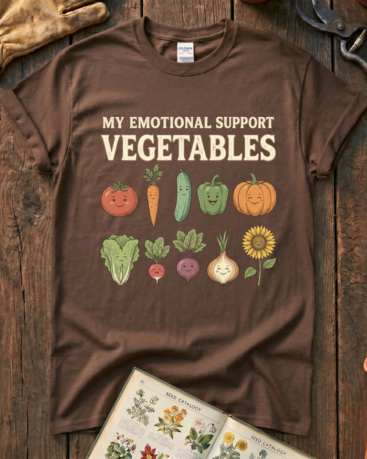 MY EMOTIONAL SUPPORT VEGETABLES T‑Shirt