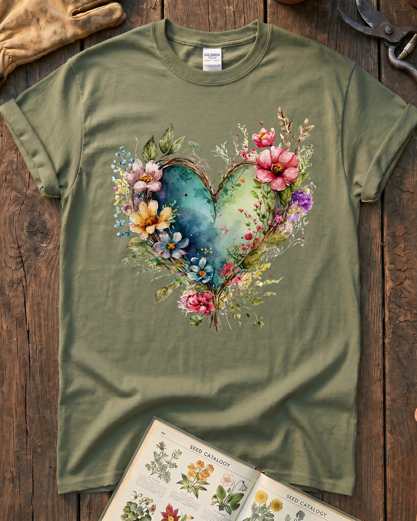 Floral Heart Garden T-Shirt
