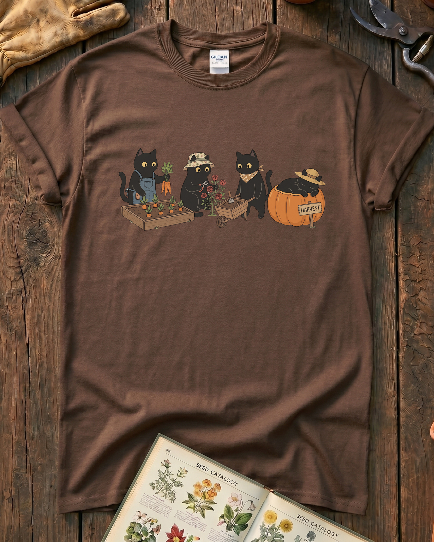 Cute Cat Gardeners T‑Shirt