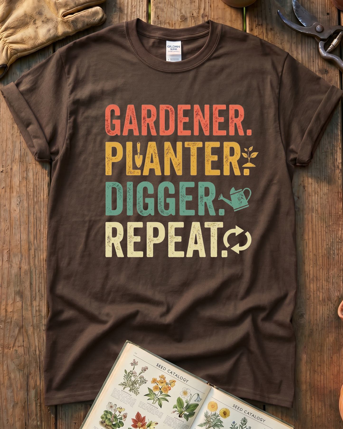 Gardener Planter Digger Repeat T‑Shirt