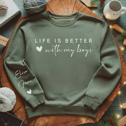 Jungs-Mama Sweatshirt mit Namen