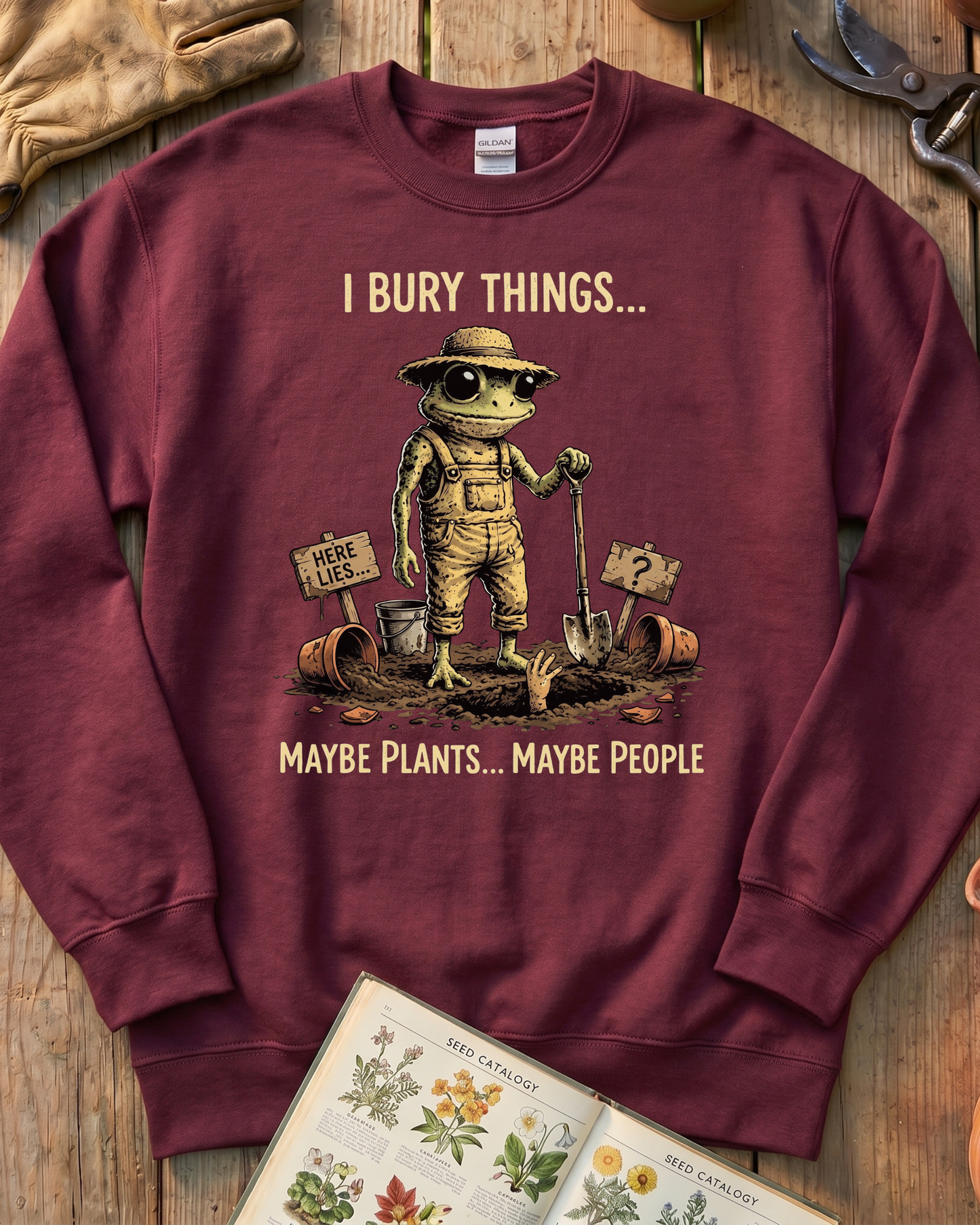 Funny Frog Gardener Plant Lover Sweatshirt