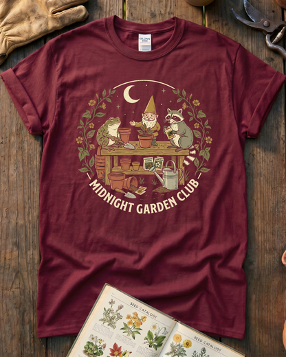 Funny Toad Raccoon Gnome Gardening Humor T-Shirt