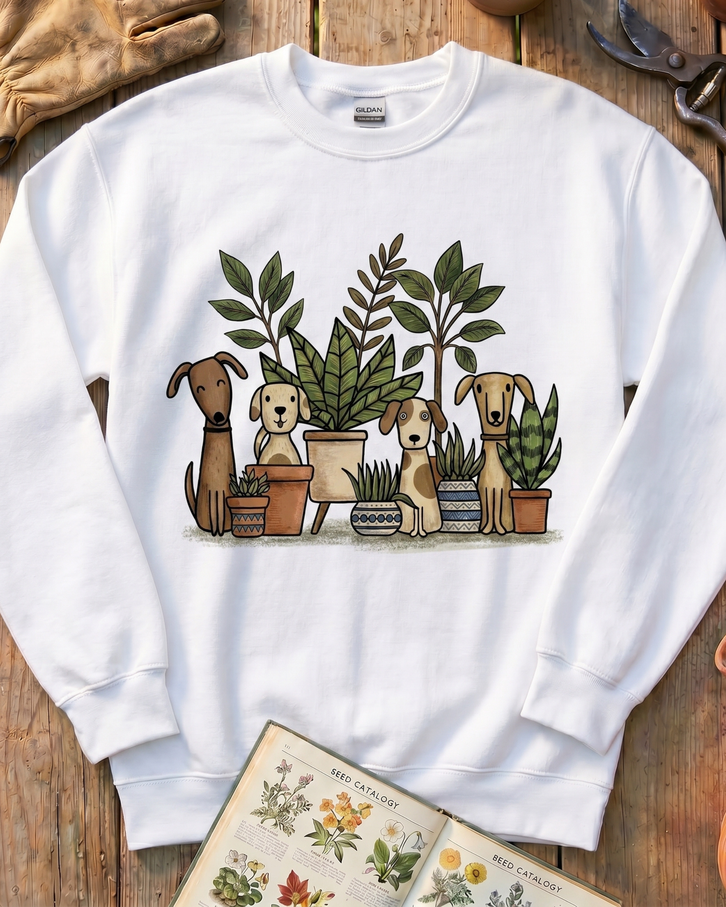Women Dogs and Plants Lover Sweatshirt