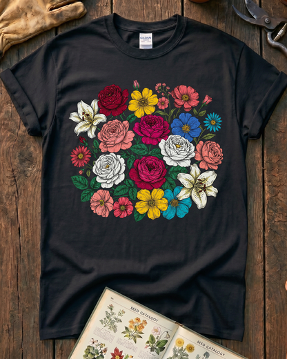 Vintage Pressed Flowers T‑Shirt