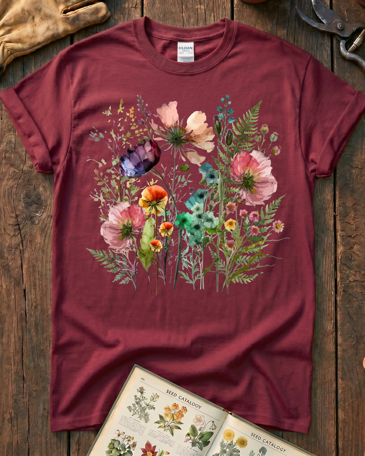 Watercolor Wildflower Garden T-Shirt