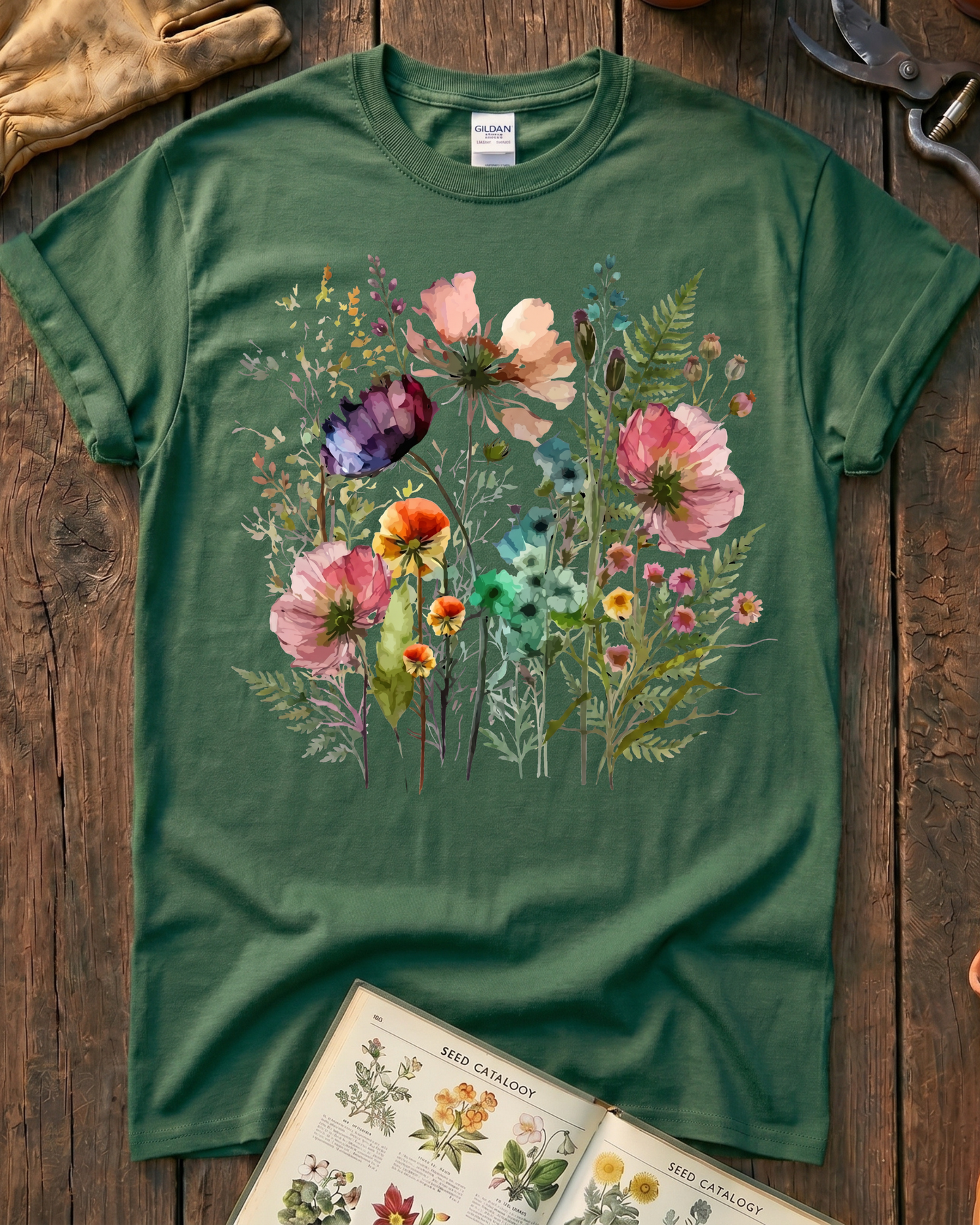 Watercolor Wildflower Garden T-Shirt