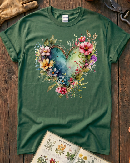 Floral Heart Garden T-Shirt