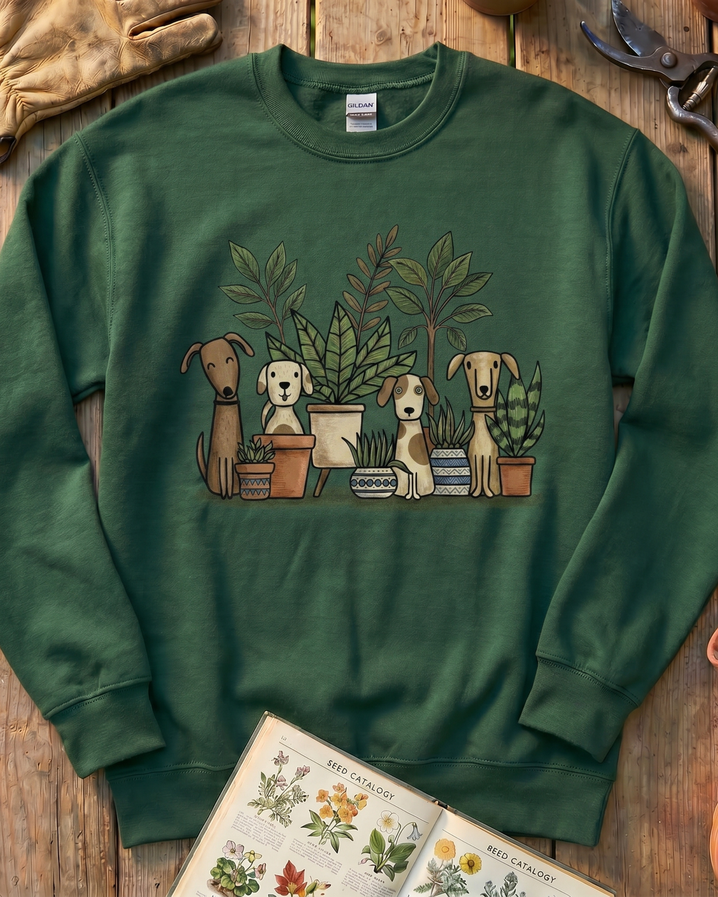 Women Dogs and Plants Lover Sweatshirt