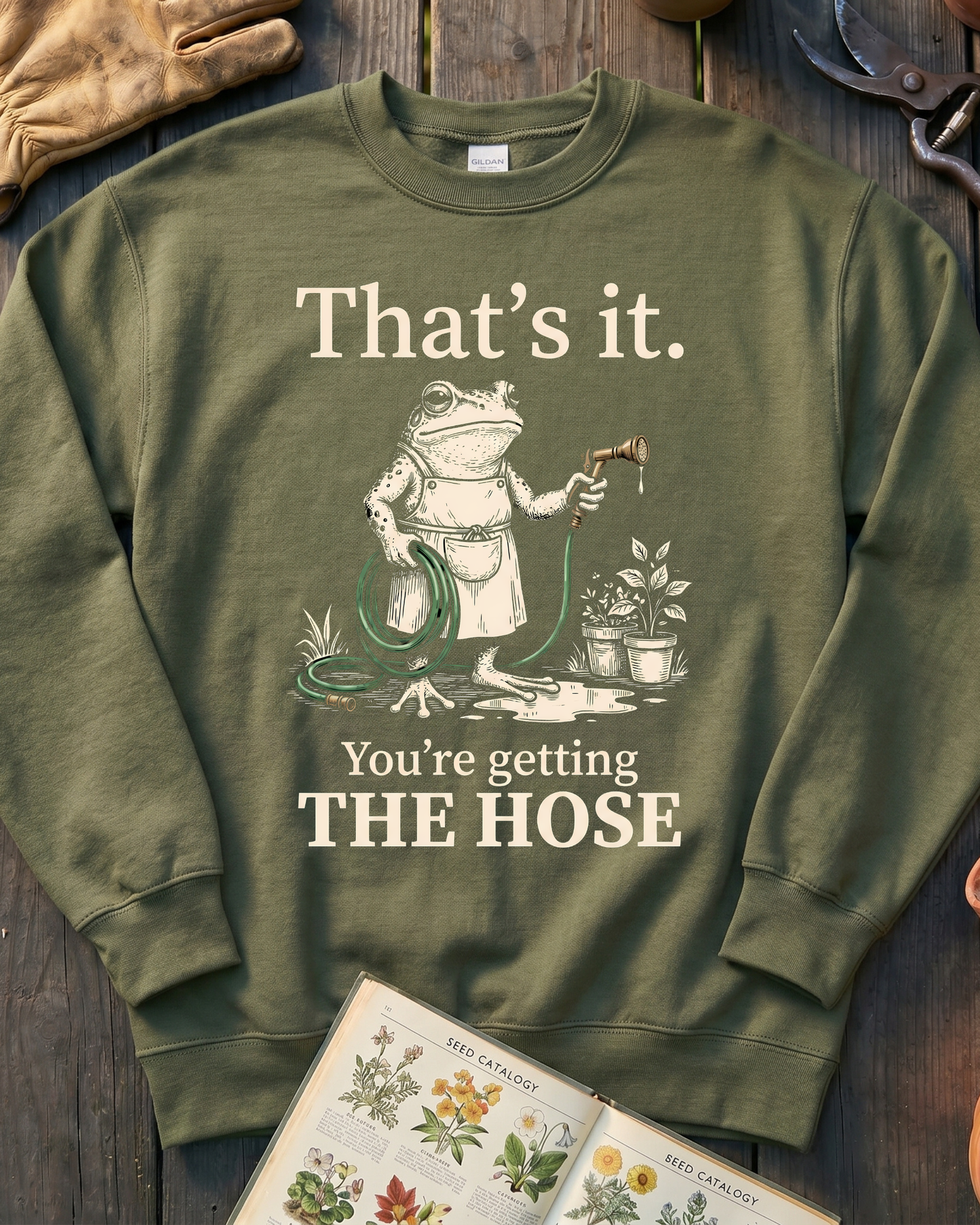 Funny Frog Garden Hose Sweatshirt