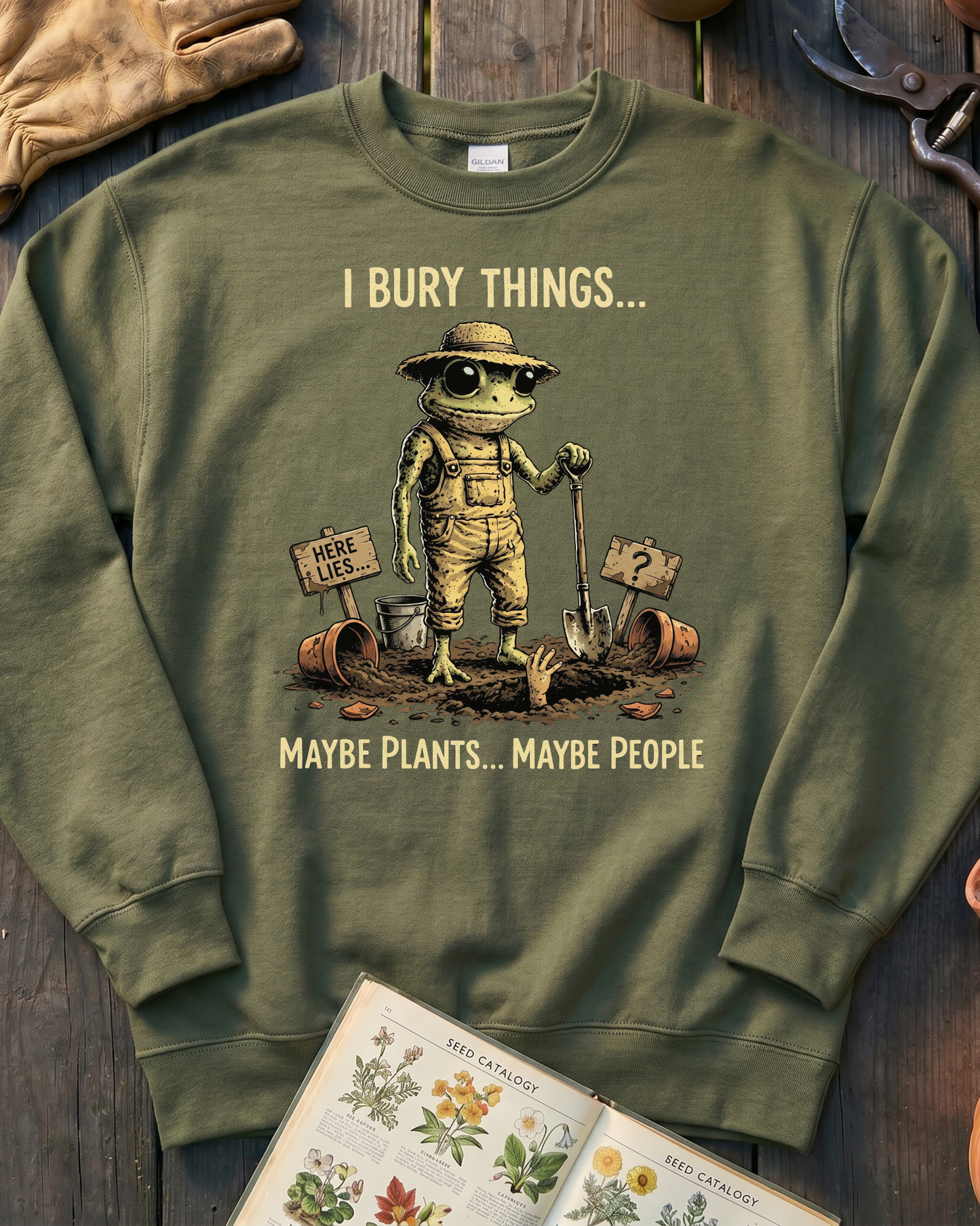 Funny Frog Gardener Plant Lover Sweatshirt