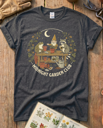 Funny Toad Raccoon Gnome Gardening Humor T-Shirt