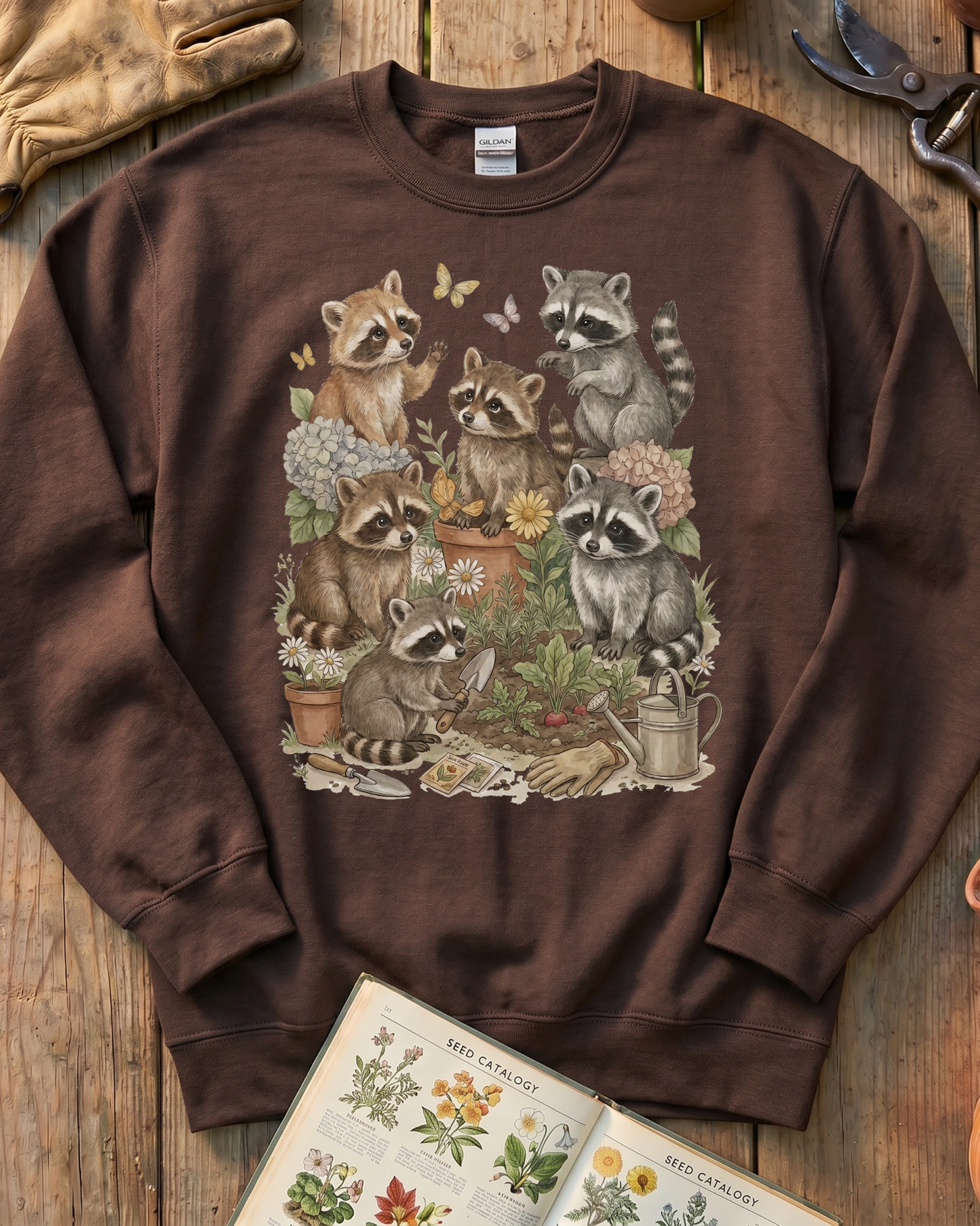 Raccoon Garden Sweatshirt