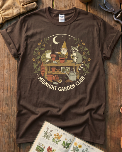 Funny Toad Raccoon Gnome Gardening Humor T-Shirt
