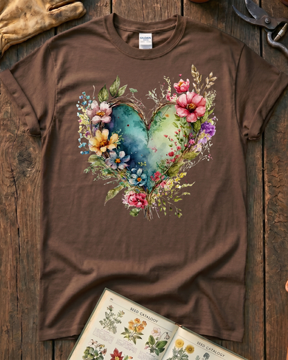 Floral Heart Garden T-Shirt