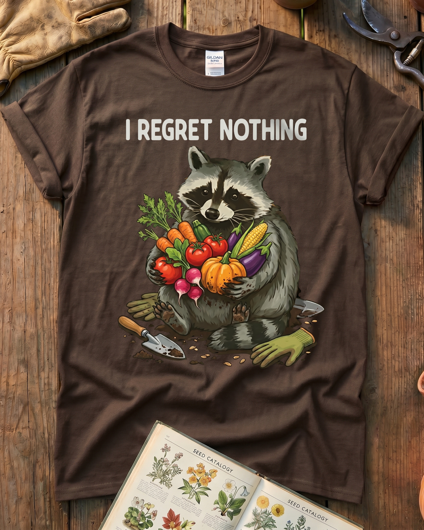 I Regret Nothing Raccoon Garden Shirt T-Shirt