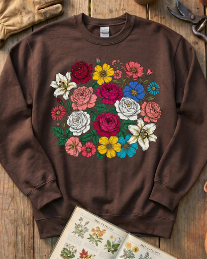 Vintage Pressed Flowers Sweatshirt