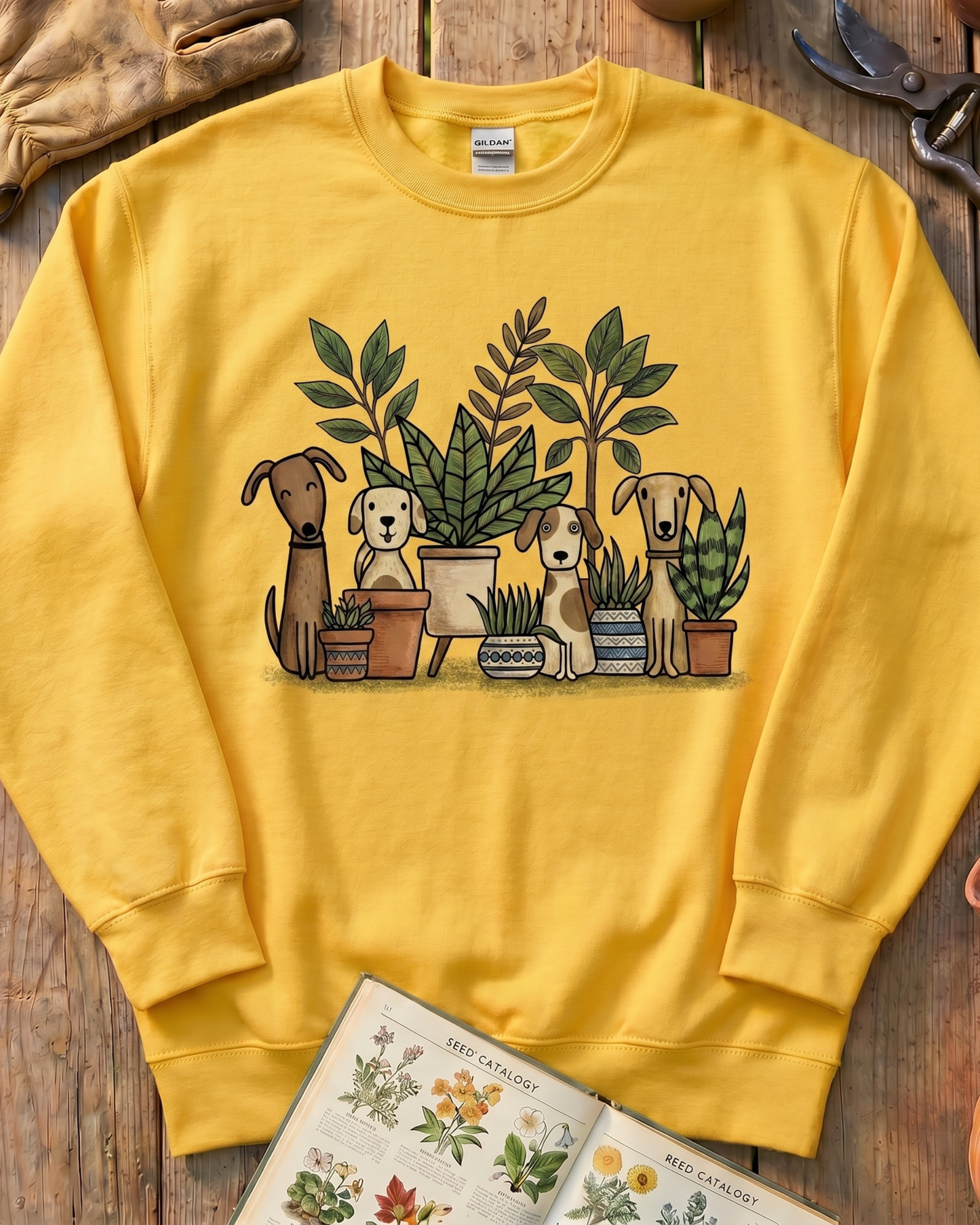 Women Dogs and Plants Lover Sweatshirt