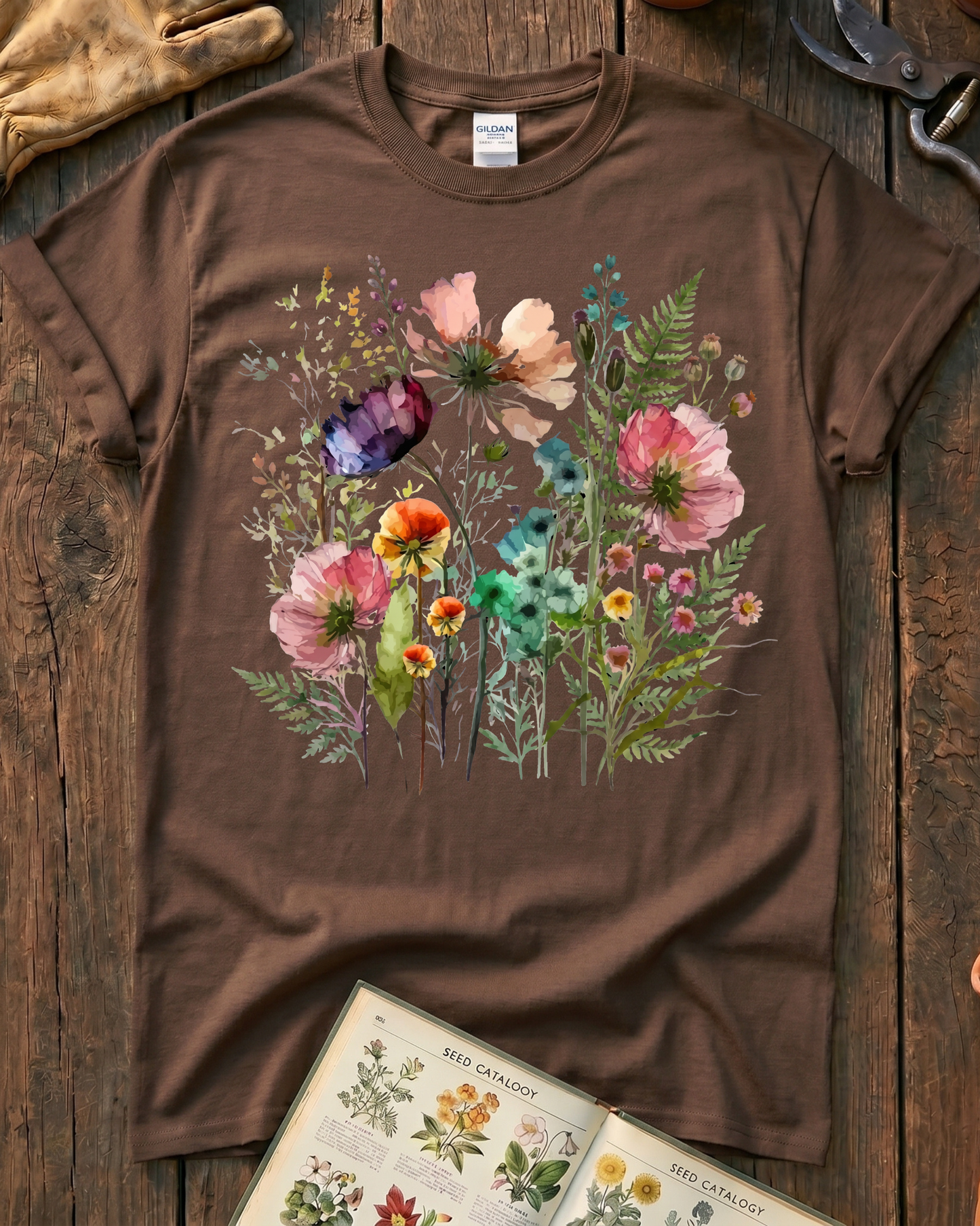Watercolor Wildflower Garden T-Shirt