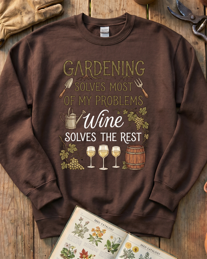 Wine Solves Problems Sweatshirt