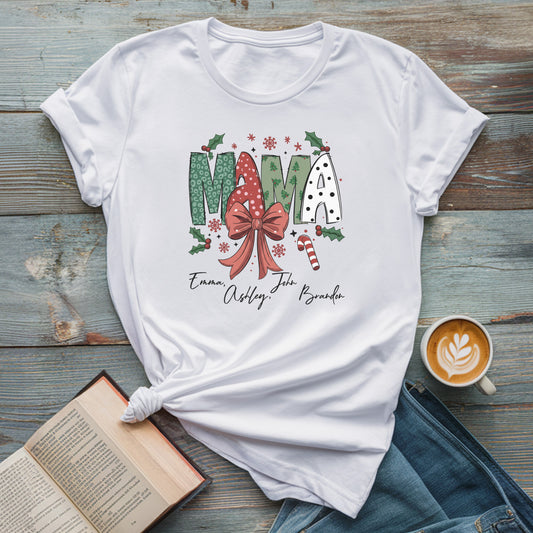 Custom Christmas Mama Tshirt