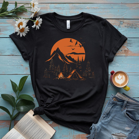 Sonnenuntergang Bergcamp T‑Shirt